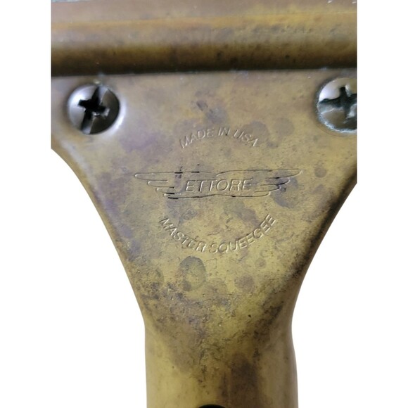 Vintage Ettore Master Squeegee Head Brass Patina 17" Made In The USA - Picture 6 of 6